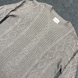 Lucky‎ Brand Wool Blend Sweater Mens XXL Cable Knit Crewneck Fisherman Tan